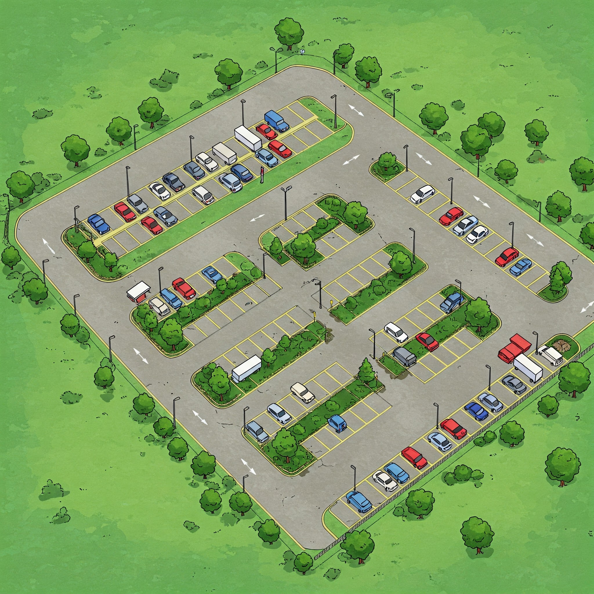 Parque De Estacionamento Visto De Cima